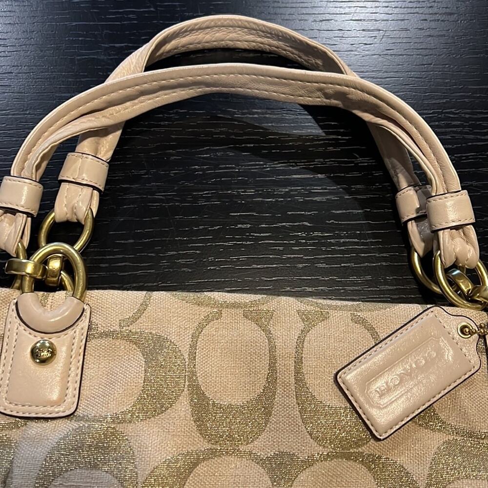 Coach Kristin Signature C Cream/Gold Canvas Satchel - Picture 3 of 11